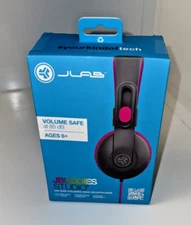 JLAB JBuddies Studio 2 Wired Kids Headphones - Black/Pink - NEW IN SEALED BOX