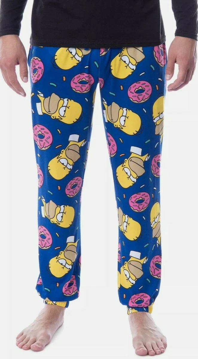 The Simpsons Mens Homer Sprinkles Donuts Sleep Pajama Jogger