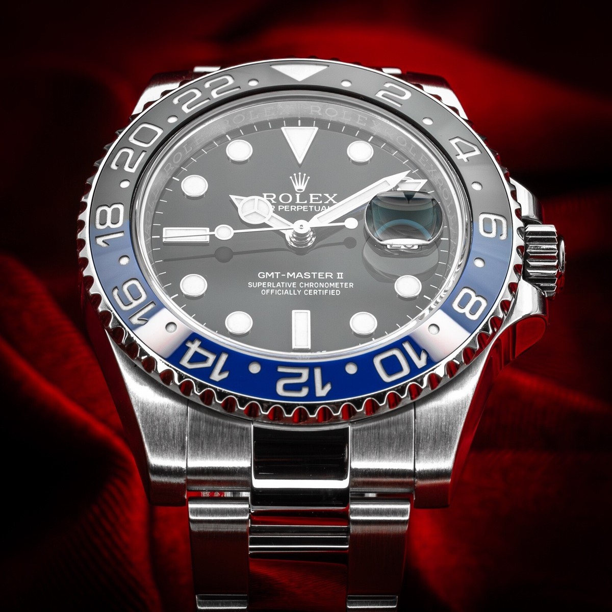 Rolex GMT Master II Batman Black & Blue Bezel 116710BLNR w/ Box