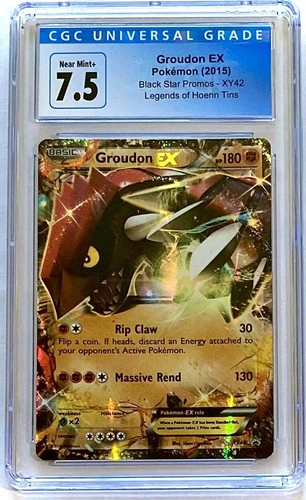 CGC 7.5 Near Mint + Pokémon TCG Groudon-EX 2015 XY Black Star Promos XY42 Holo