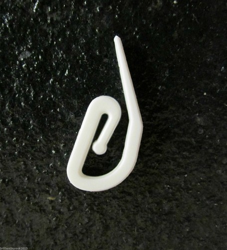 Curtain Hooks for Ring Header Tape White Plastic Nylon Hook UK Standard Stock UK - Picture 2 of 4