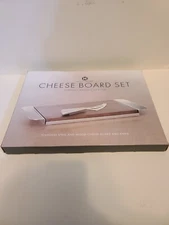 Hotel Collection Cheese Board Set, Stainless Steel & Wood Cheese Board Serveware