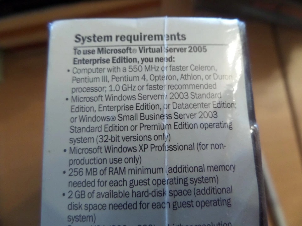 Microsoft Virtual Server 2005 Enterprise Edition NEW Still Sealed In Box - Image 4 of 4