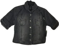 Girbaud Black Denim Jacket With Rhinestones Groove Juniors Sizes Small - Large
