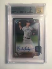 2015 BRENDAN RODGERS Auto BGS ( 9 ) Bowman Chrome Draft Autograph Rockies Rookie