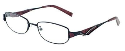 Calabria 824 Techno Metal&Crystals Optical Reading Glasses&Hard Case Black +3.5