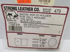 Strong Leather Co. Badge  I.D. Holder 71400-479 AROUND THE NECK Black W Chain