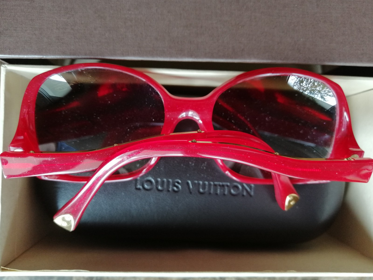Louis Vuitton Red Speckling Acetate Frame Gina Sunglasses Z0075W