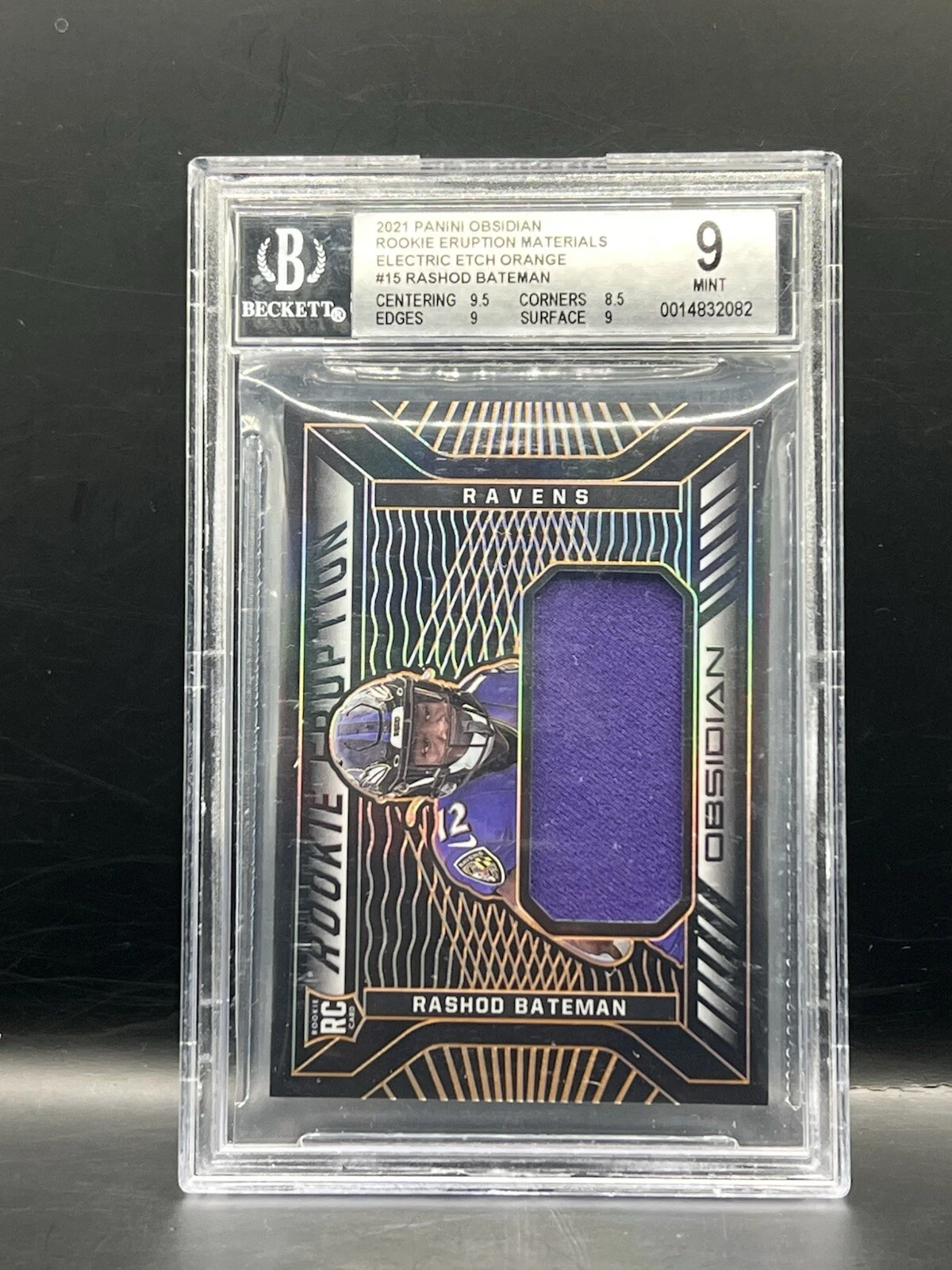 Rashod Bateman Panini Obsidian Rookie Eruption #RERB Electric Etch Orange