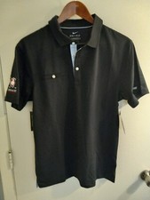 New Nike Dry Golf Black w/ Metal Swoosh Logo Golf Polo Shirt Small NWT
