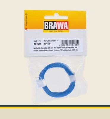 Brawa 32405 Hochflexible Decoderlitze 0,05 mm² blau Neu OVP