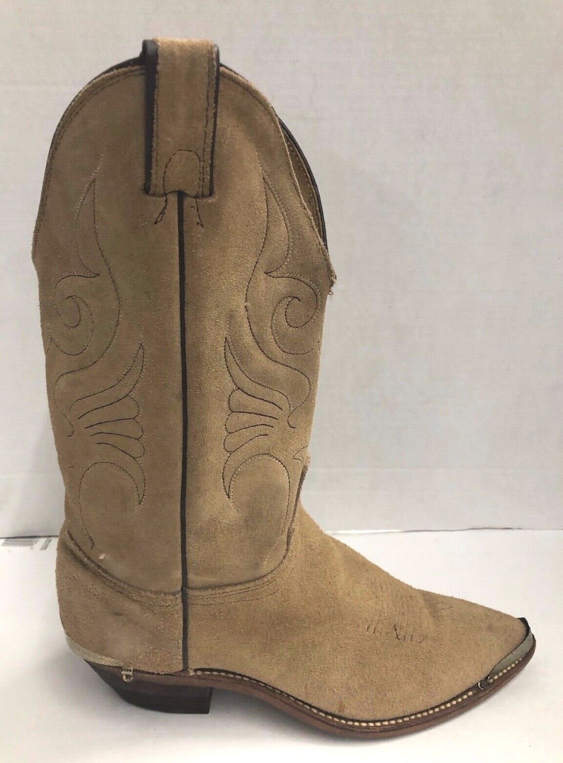 Vintage  womens Brown Western Cowboy Metallic Toe… - image 1
