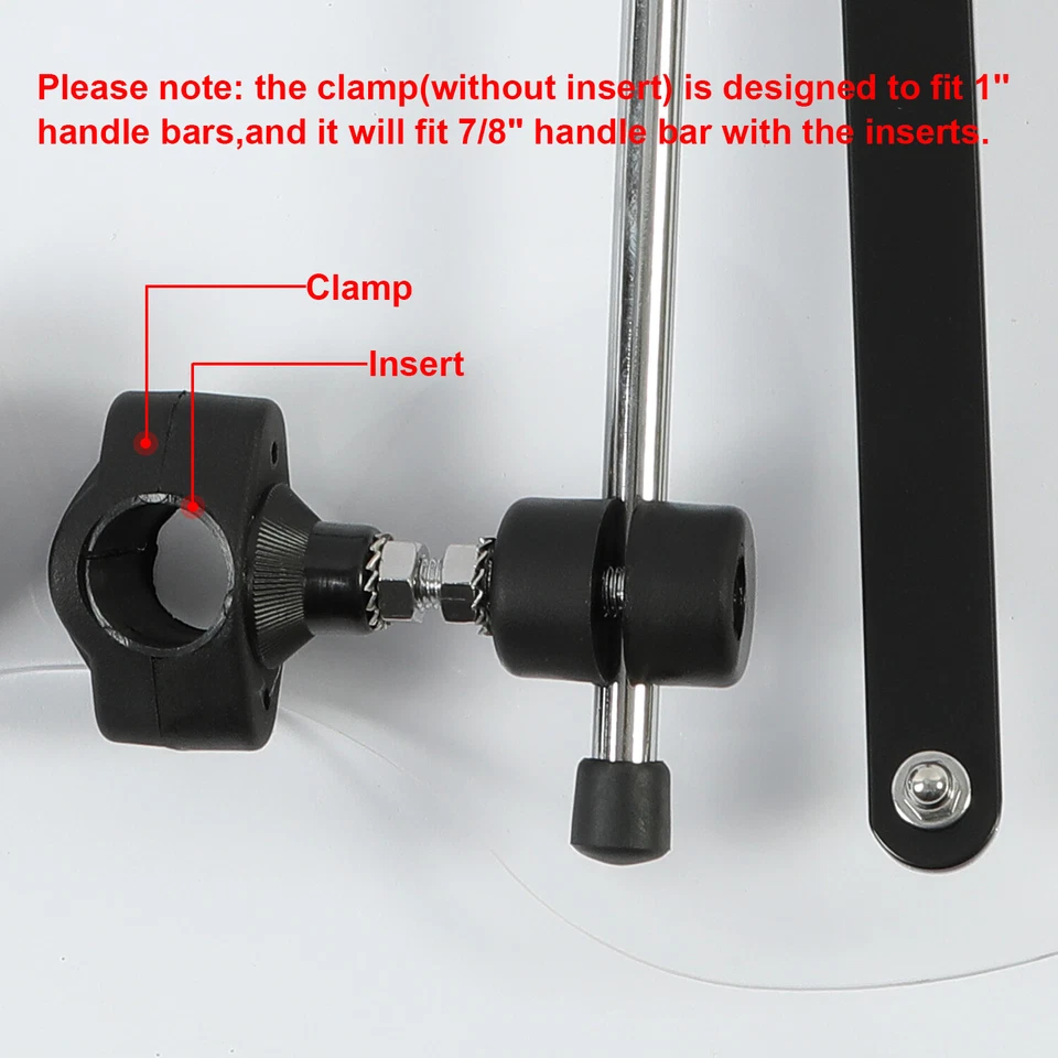 For Yamaha V Star 250 650 1100 18"x16" Windshield Windscreen 7/8" 1" Handlebar - Image 4 of 4