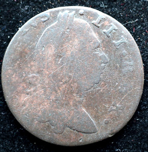 KAPPYSCOINS G6344  IRELAND HIBERNIA  1782  KING GEORGE 111  HALF  PENNY CIRC