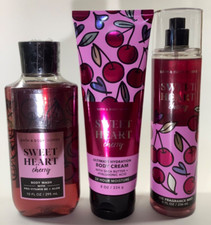 Bath  Body Works Sweetheart Cherry Fine Fragrance Mist  Body Wash  Cream Set