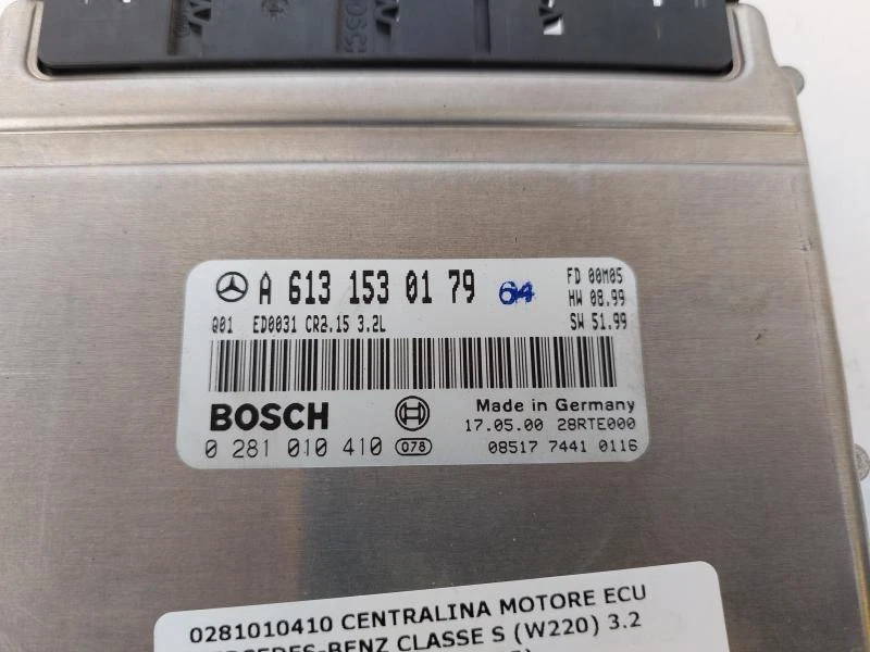 0281010410 CENTRALINA MOTORE ECU MERCEDES-BENZ CLASSE S (W220) 3.2 CDI 24V 204CV - Immagine 3 di 3
