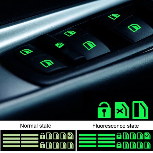 1 Set Car Door Window Switch Luminous Green Night Safety Sticker Accessories - Bild 6 von 10