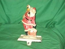 #2213 - LARGE CHRISTMAS STOCKING HOLDER, HANGER - OLD FASHIONED SANTA CLAUS