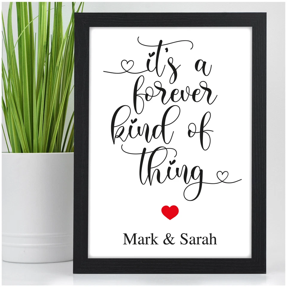 BEECREATIVE GIFTS Personalised Print Anniversary Gifts For Him Boyfriend Girlfriend Husband Wife