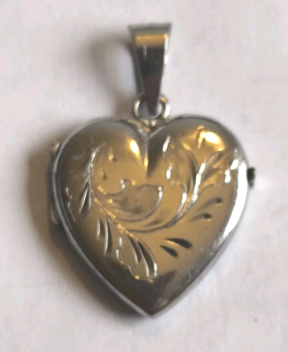 925er Sterlingsilber Herz-Medallion-Anhänger Inkl. Kette