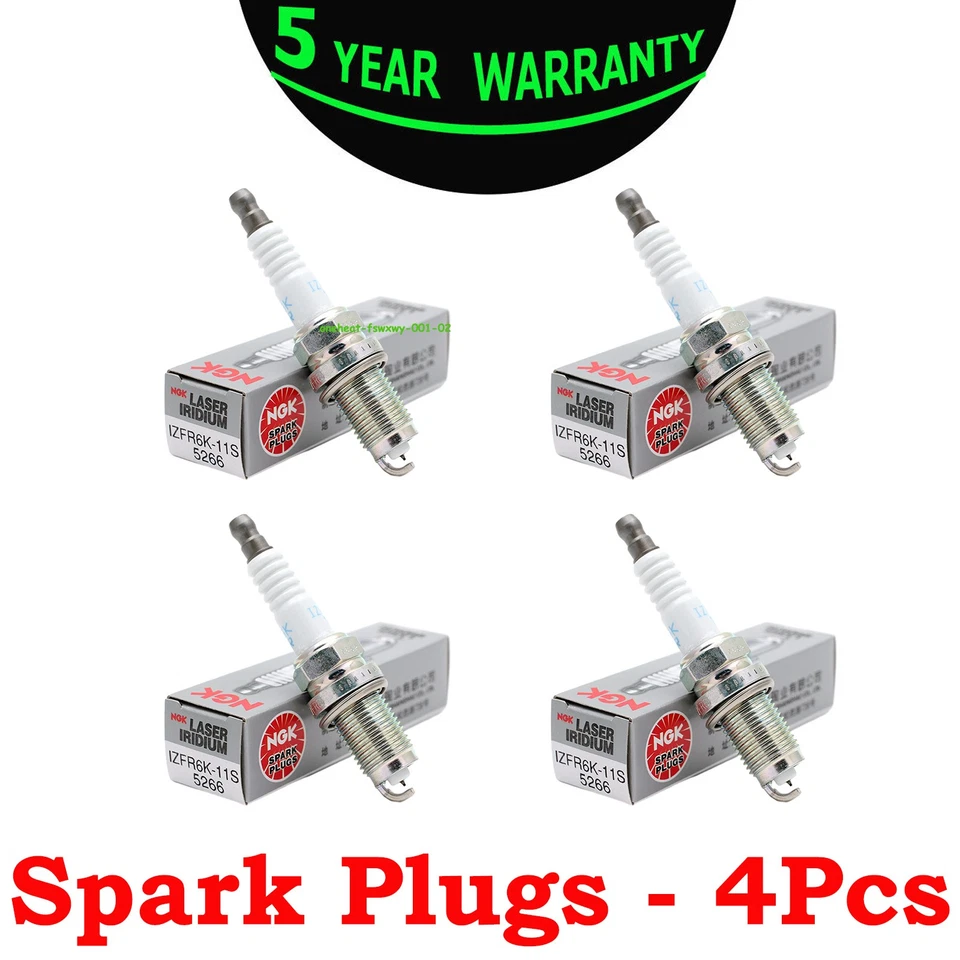 OEM 4Pcs NGK Spark plug For IZFR6K-11S 9807B-561BW LASER IRIDIUM HONDA CIVIC New - Image 2 of 4