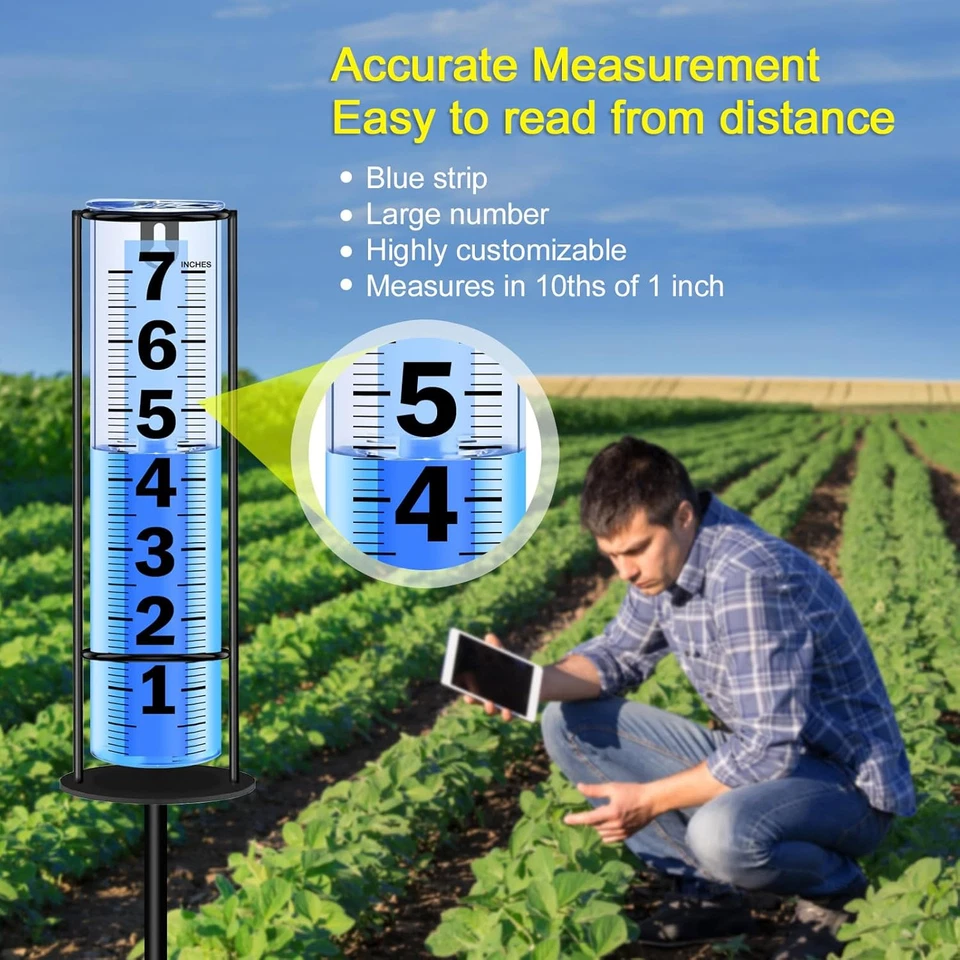 Pluviómetro Exterior Actualizado, Preciso A Prueba de Congelación Espesado Pluviómetros Exterior Foto 4 de 4