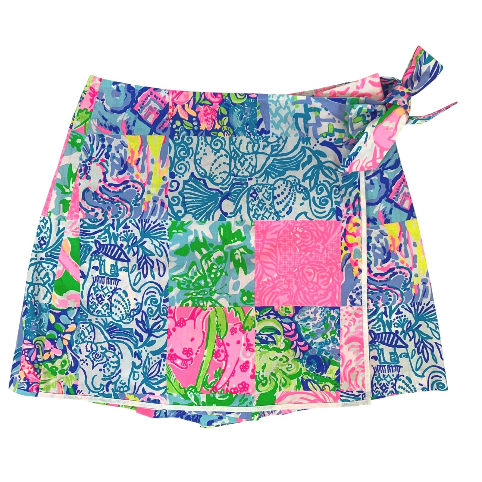 Lilly Pulitzer Patchwork Wrap Skort Multicolor Vi… - image 1