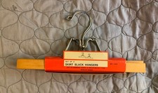 Set 2 Skirt  Slack/ Pants Wooden Hangers with Metal Clamps Sealed Vintage
