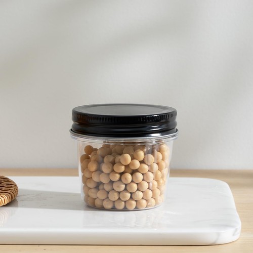 Plastic Mason Jars 4 Ounce Clear Storage Containers with Lids Small Plastic J... - Picture 5 of 6