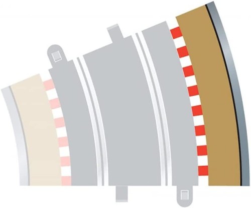 Scalextric Radius 3 Curve Outer Borders 22.5° x 4 (Importación USA)
