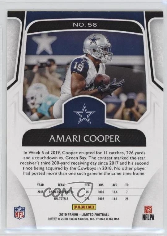 2019 Panini Limited Amari Cooper #56 - Image 2 of 2
