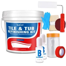 Tub and Tile Refinishing Kit, 35oz/1000g Tile Paint with Tools and Hardener -...