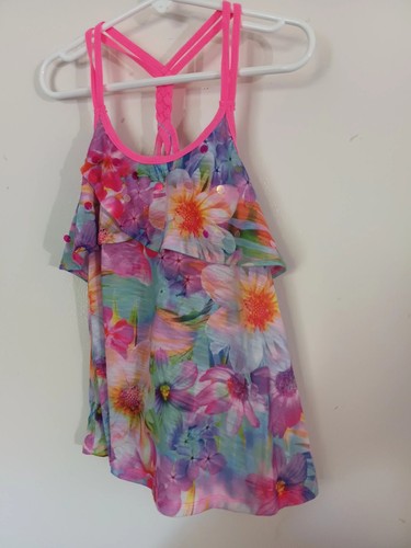 JUSTICE SHORT SET TANK TOP AND JEAN SHORTS SIZE 8 - Picture 2 of 6