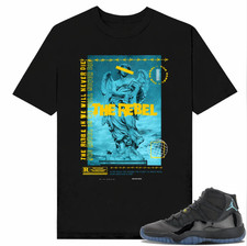 Gamma Blue 11s Sneaker Match Tees Black Rebel- Unisex