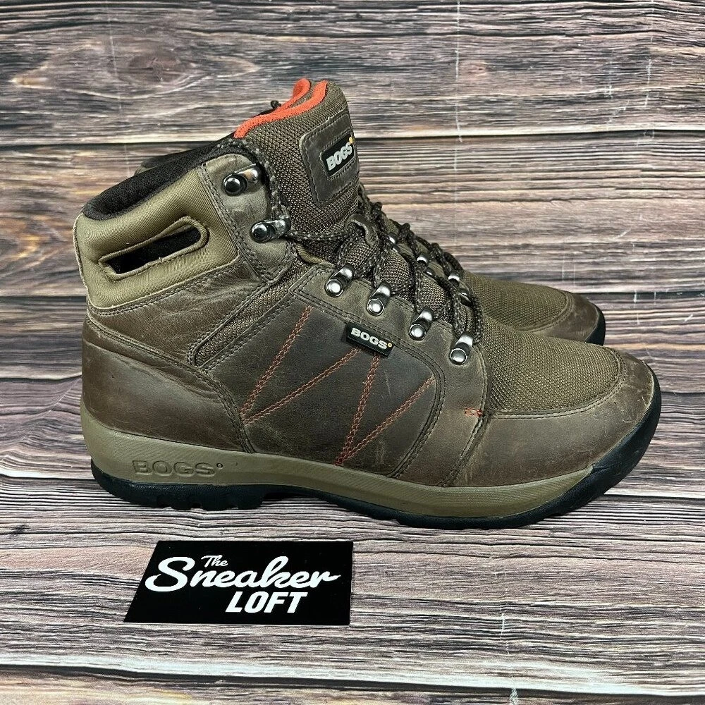 Bogs Bend Men's Brown Mid Leather Hiking Boots Size 9.5