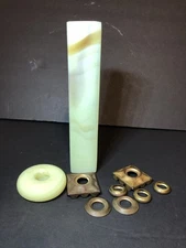 Uranium Glass Lamp Spacers Kit Square Column & Cylinder Vintage Swirl Pattern