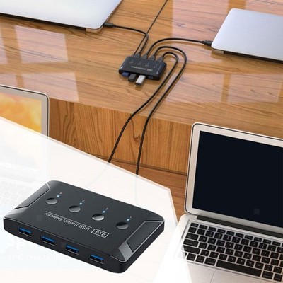 USB 3.0 Switch Selector 4 Port mit 4 USB Kabeln 4 USB Geräte USB KVM Switcher