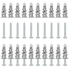 80 Pcs Plasterboard Fixings Self-Drill Cavity Wall Speed Anchor Plugs & Screws