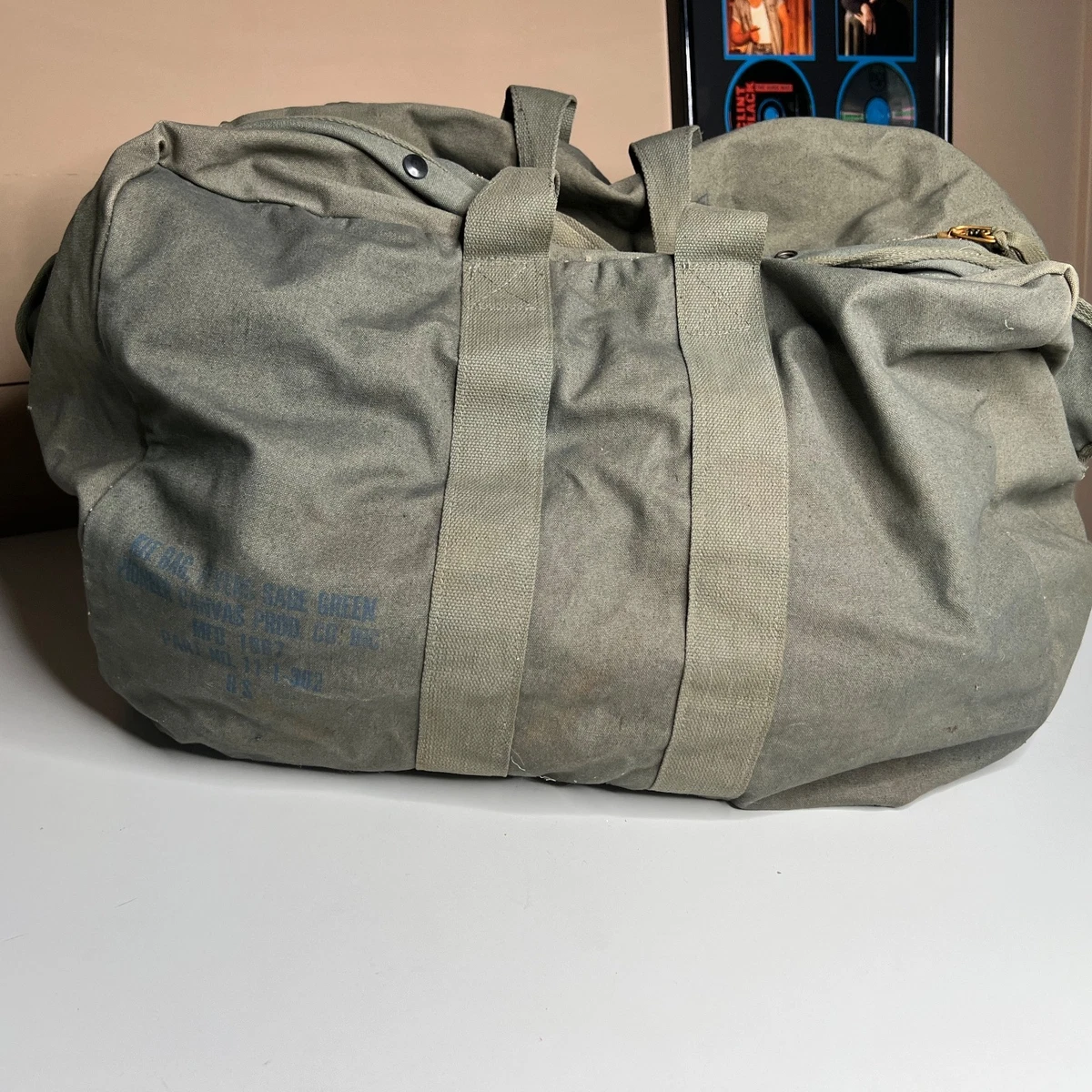 60s Us Army Canvas Duffel Bag Vintage