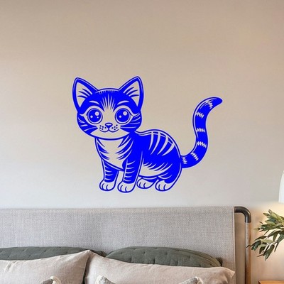 Cute Kitty Cat Decal, Kitten Sticker, Cat Lover Gift Sticker for Car Window Wall