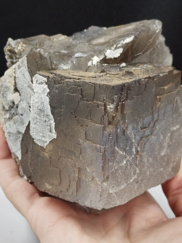 Muestra mineral de cristal de fluorita cúbica grande de 1,9 kg rara natural Step Wise Foto 2 de 4