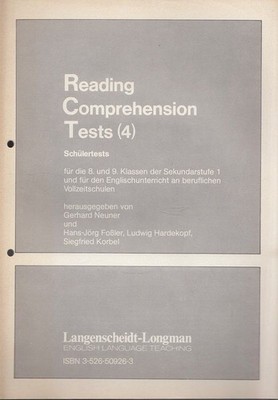 Reading comprehension tests (4) - Für die 8. und 9. Klassen der Sekundarstufe 1 