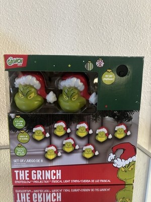 Gemmy The Grinch Musical Light String 8 Lights Projection Christmas