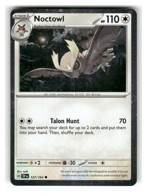 Noctowl 127/162 Cosmo Holo Common Temporal Forces Pokemon Near Mint