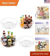 4 Pack Lazy Susan Organizer for Cabinet, Upgraded 11.5" Clear Turntable Organ...