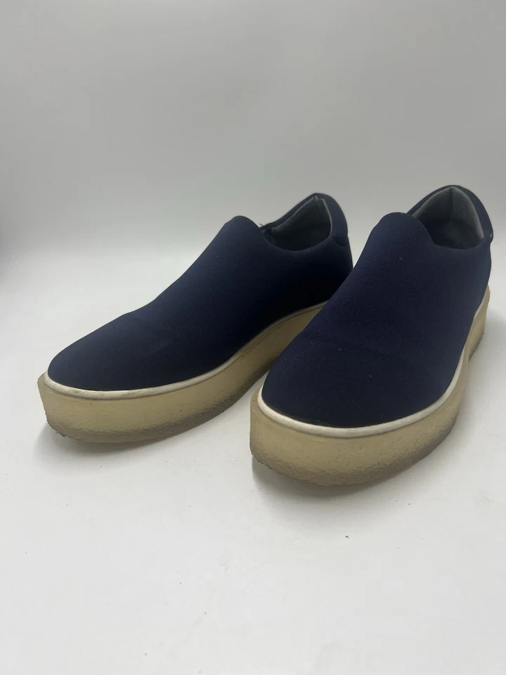 Eos Made In Portugal Sz 42 Blue Knit Neoprene Slip On Platform Sole Shoes - image 4 of 4