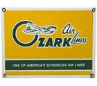 VINTAGE OZARK AIRLINES PORCELAIN SIGN GAS OIL AIRPORT HANGAR AVIATION GAS OIL