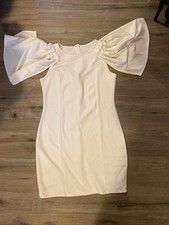 Viola White Bridal Cape Sleeve Dress