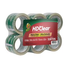 HD Clear Heavy Duty Acrylic Packing Tape Clear 3 in. x 54.6 yd. 6 Rolls