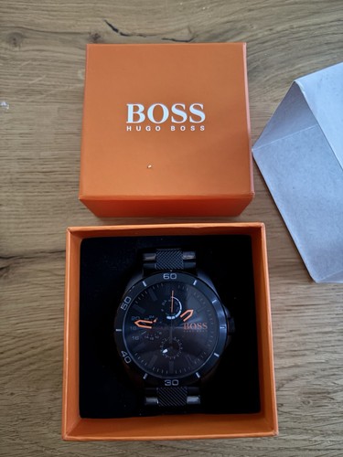 Hugo Boss Orange Mens Berlin Black IP Steel 1513293 Watch